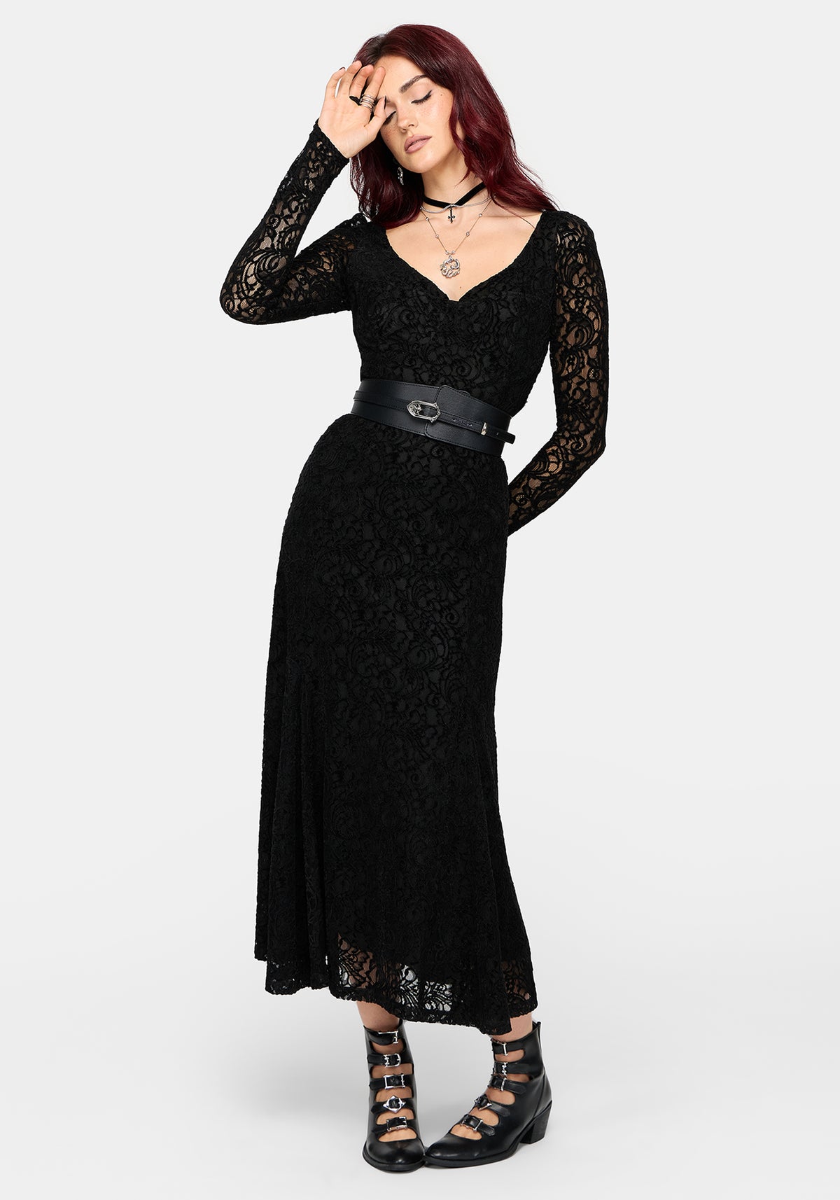 Neve Puff Sleeve Lace Midaxi Dress