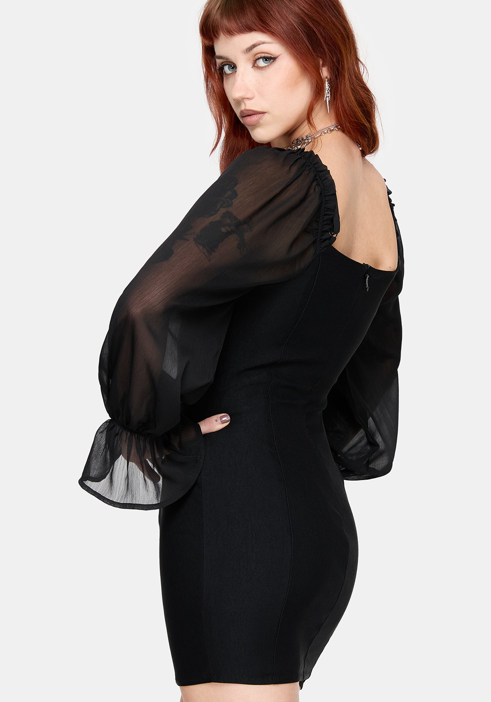 Lena Lace Up Front Mini Dress