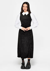 Velis Suedette Embroidered Strap Midaxi Dress