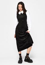 Velis Suedette Embroidered Strap Midaxi Dress