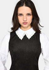 Velis Suedette Embroidered Strap Midaxi Dress