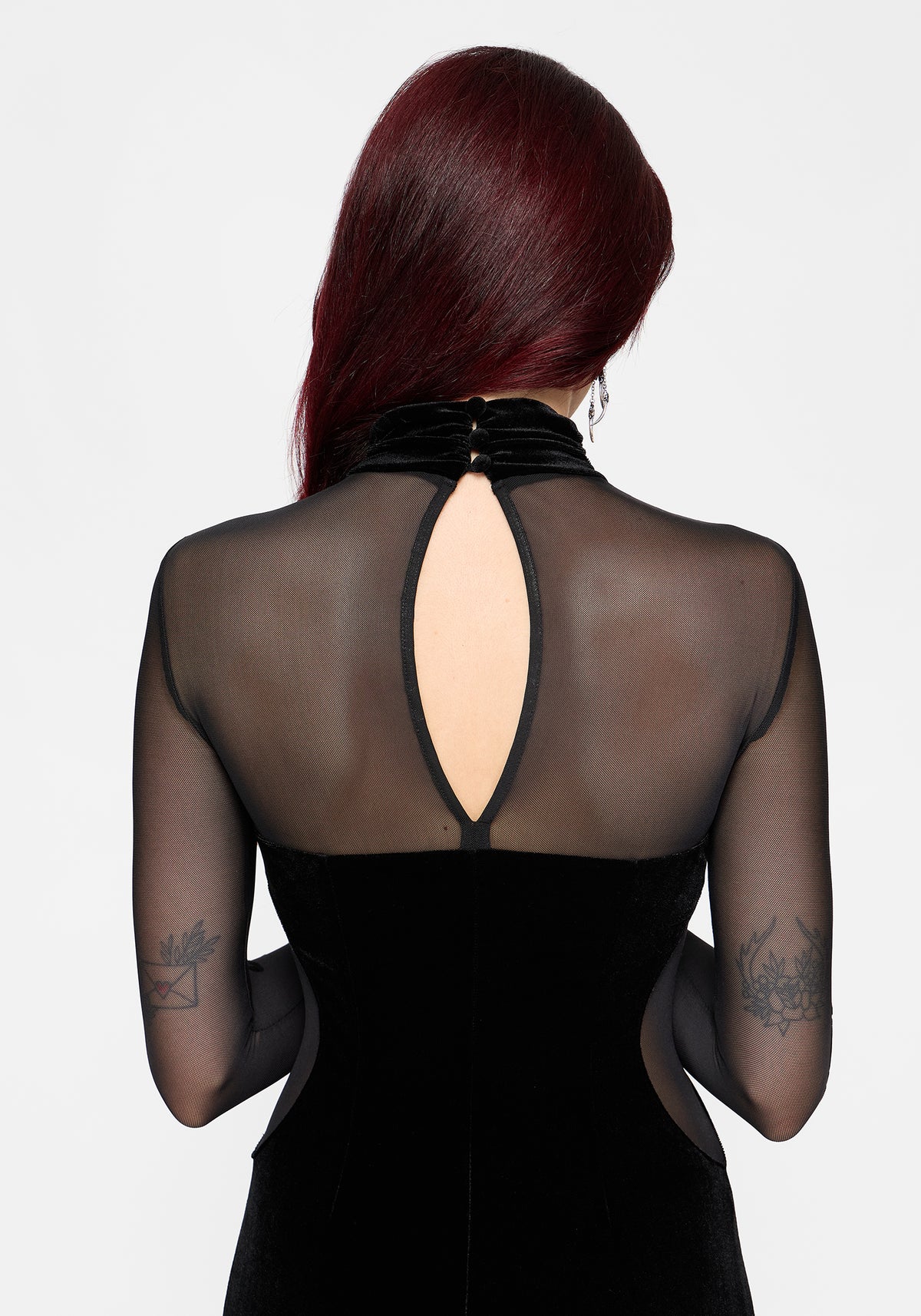 Riven Flock Mesh Mix Gown