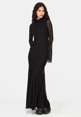 Theodosia Ruched Mesh Stripe Gown