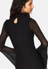 Theodosia Ruched Mesh Stripe Gown