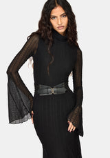 Theodosia Ruched Mesh Stripe Gown