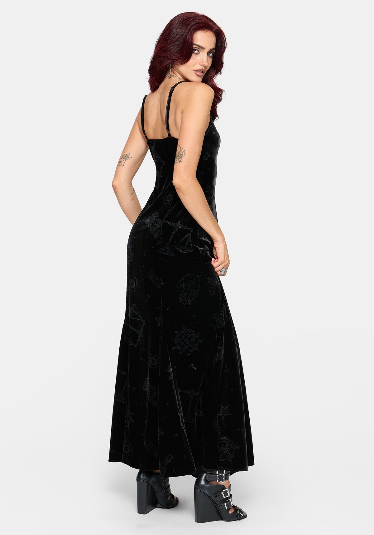 Orin Foiled Velour Cami Gown