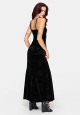Orin Foiled Velour Cami Gown