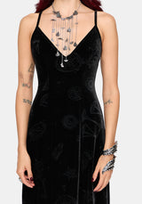 Orin Foiled Velour Cami Gown