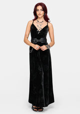 Orin Foiled Velour Cami Gown