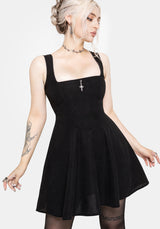 Theon Blanket Stitch Baby Cord Mini Dress