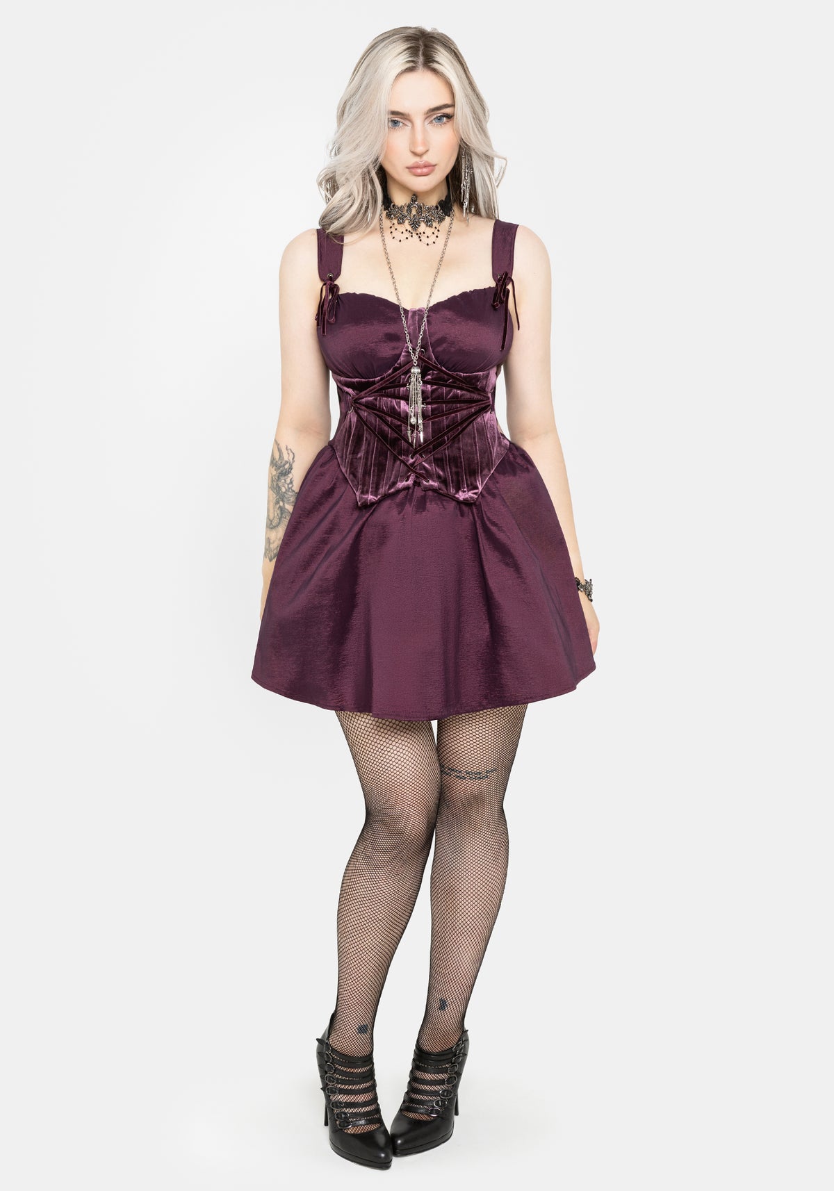 Julietta Ruched Bust Corseted Mini Puffball Dress UK 6