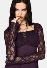 Georgina Empire Waist Lace Sleeve Mini Dress