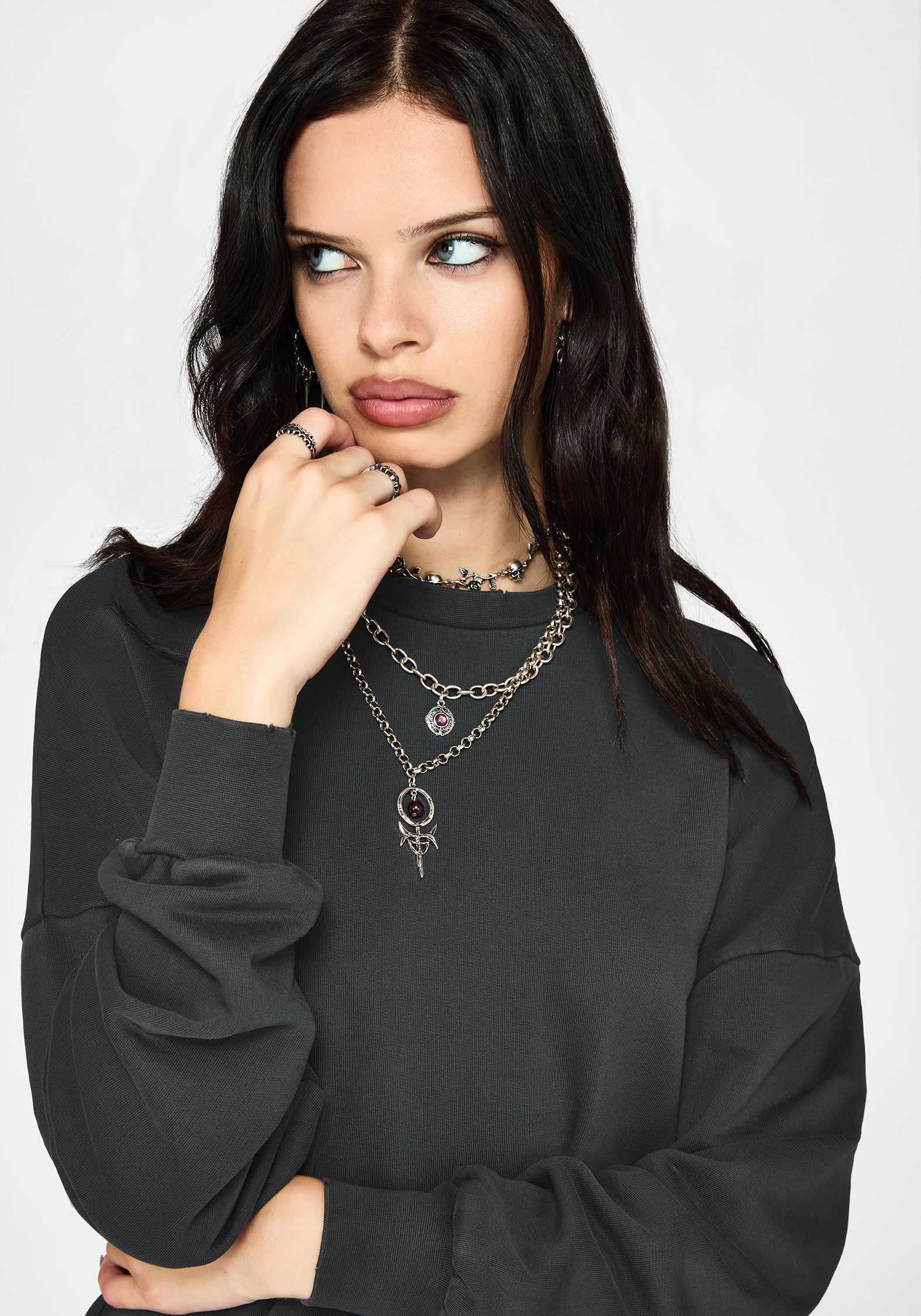 Erisda Lace Hem Sweater Dress