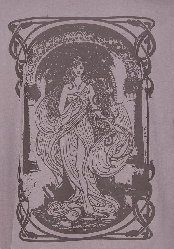 Saria Cotton Goddess Printed Jersey Tee Dress