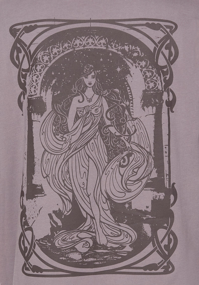 Saria Cotton Goddess Printed Jersey Tee Dress