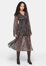 Disturbia x The Witcher Rivia Print Chiffon Midaxi Dress