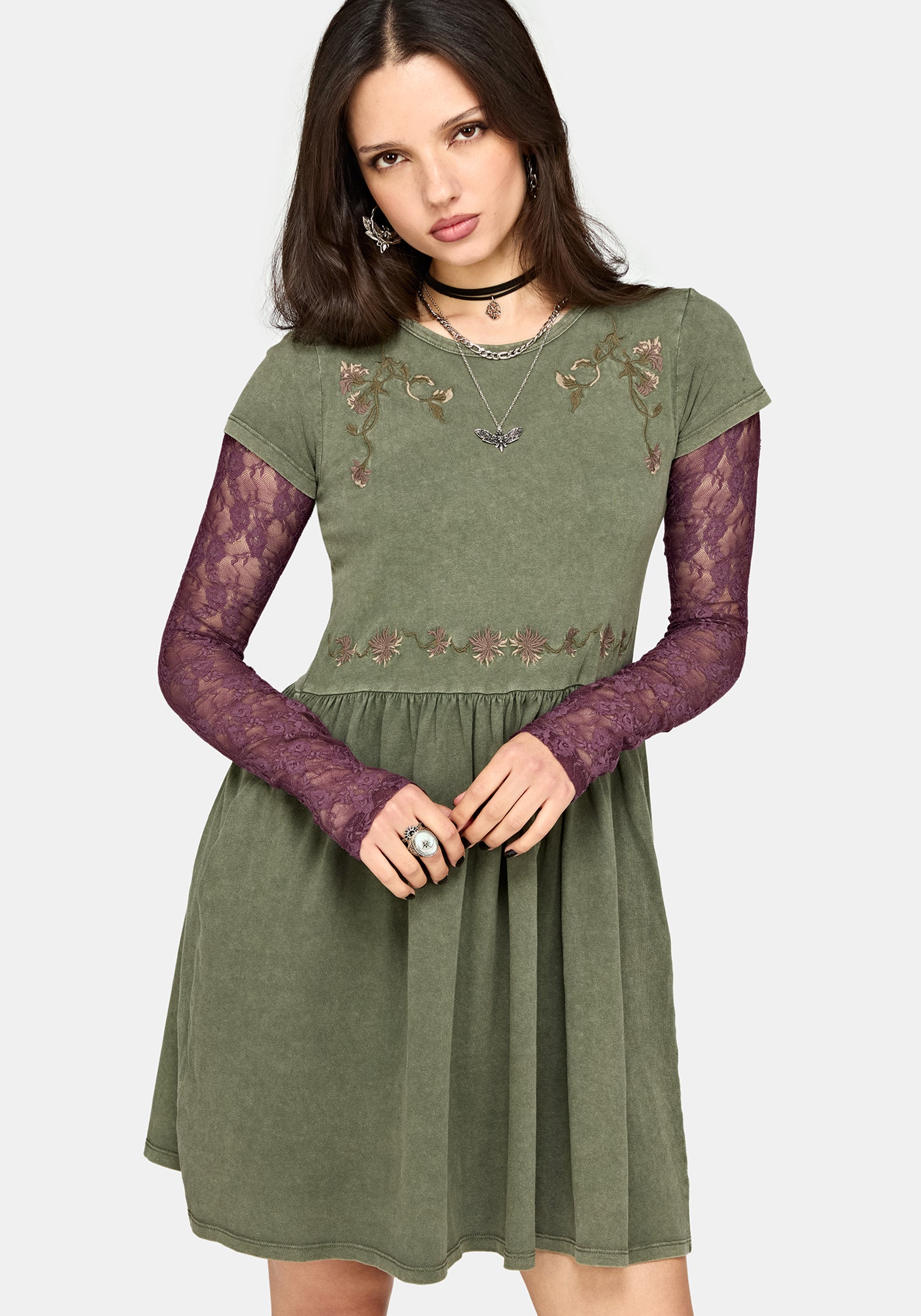 Genevra Embroidered Cotton Mini Smock Dress