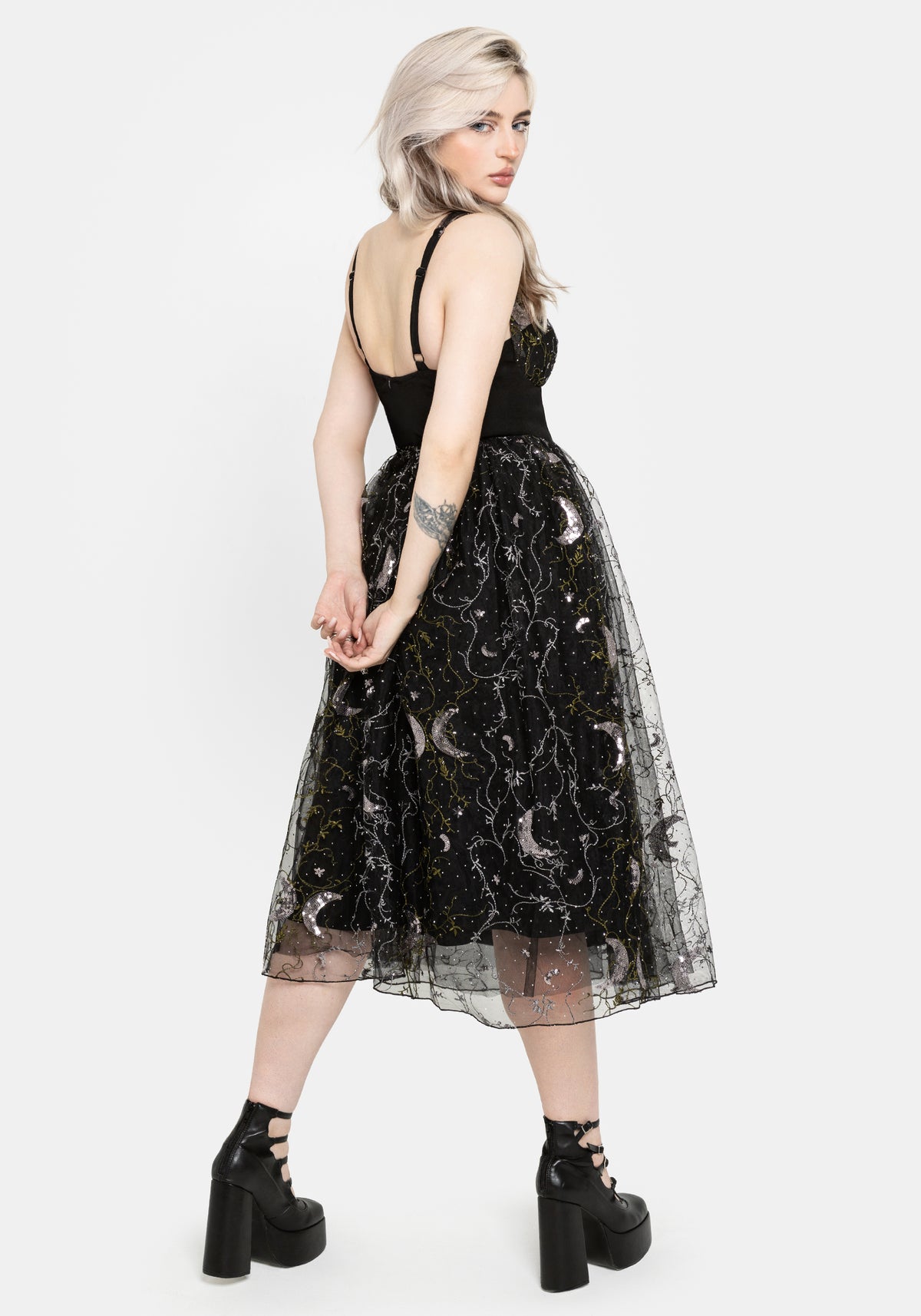 Elona Celestial Embroidered Corset Midaxi Dress UK6