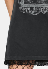 Ottilie Widow Lace Layer Graphic Tee Dress UK 6