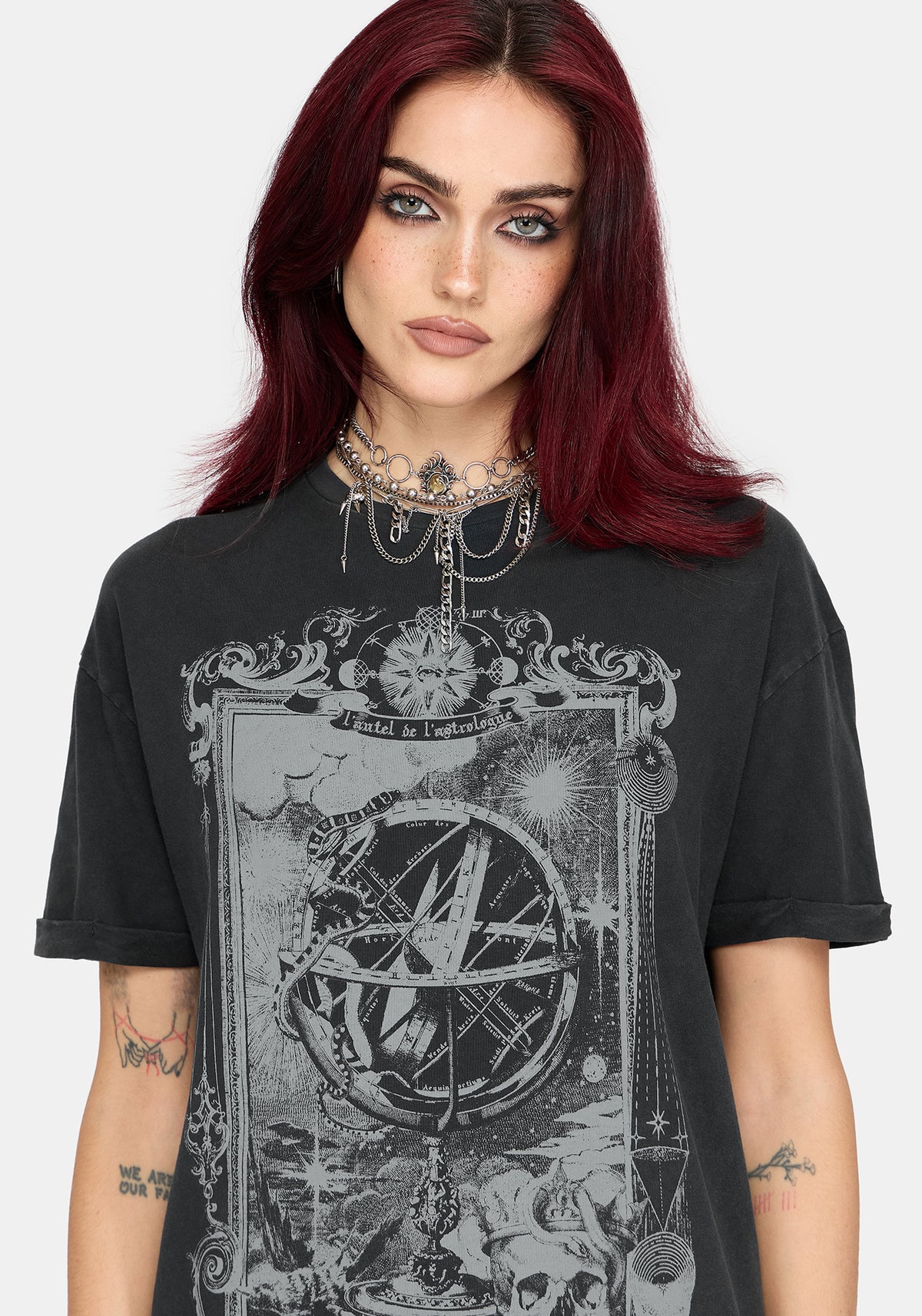 Ottilie Widow Lace Layer Graphic Tee Dress UK 6