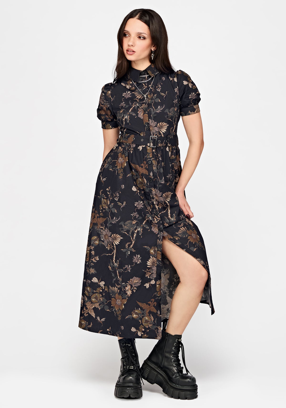 Poison Eden Midaxi Shirt Dress - Midnight
