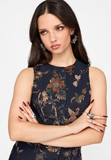 Poison Eden Button Up Mini Dress - Midnight