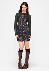 Poison Eden Button Up Mini Dress - Midnight