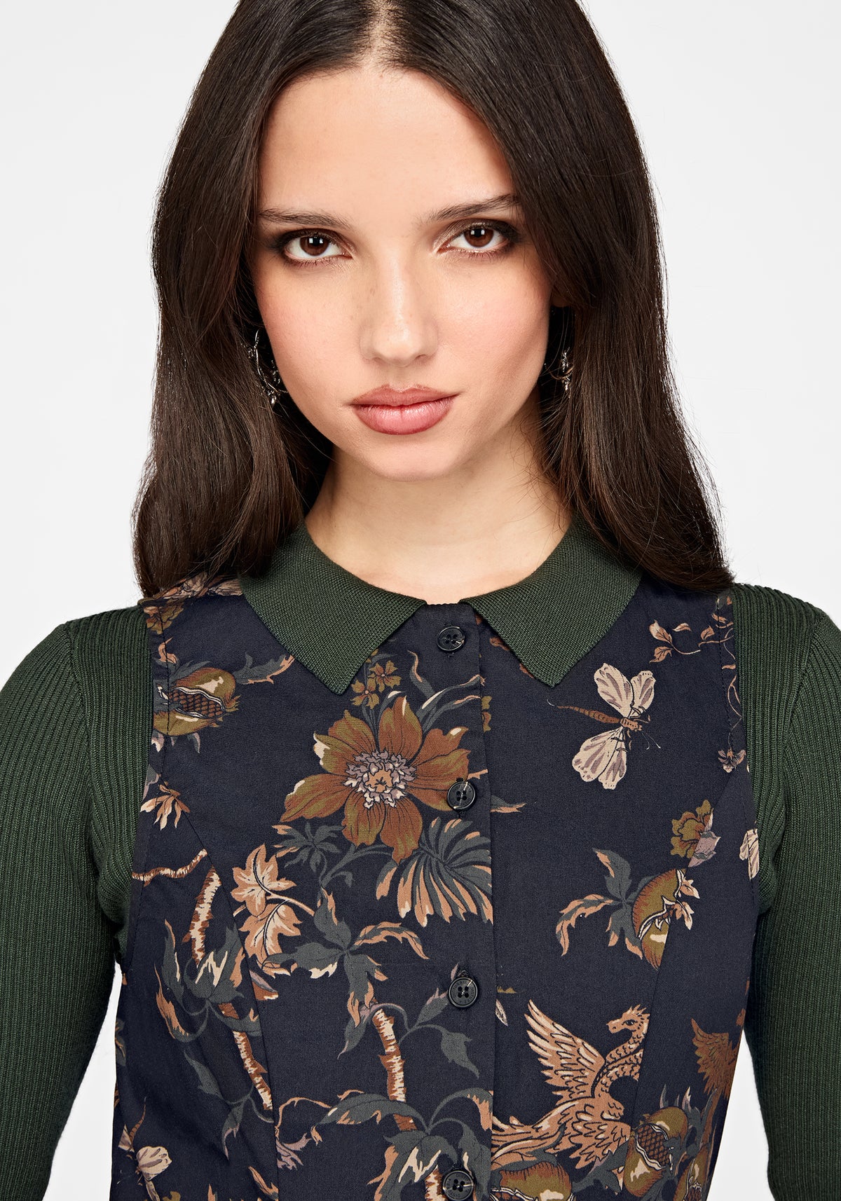 Poison Eden Button Up Mini Dress - Midnight