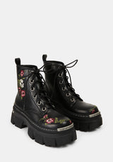 Drunella Embroidered Leather Boots UK 6