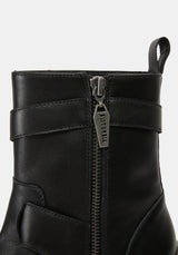 Grunora Buckled Leather Biker Boots UK 6