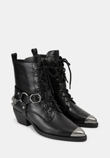 Wespair Leather Toe Cap Chain Boots UK 6