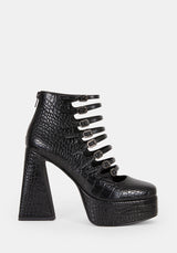 Scythera Multi Buckle Platform Heels UK 6