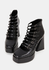 Scythera Multi Buckle Platform Heels UK 6