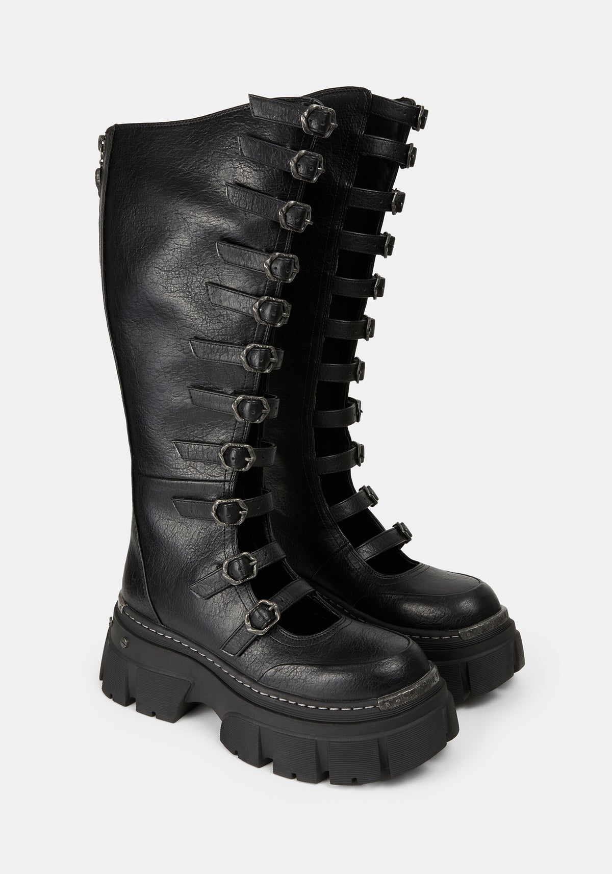 Velmora Tall Multi Buckle Platform Boots
