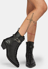 Spinelle Leather Cathedral Buckle Boot UK6