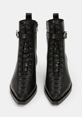 Spinelle Leather Cathedral Buckle Boot UK6