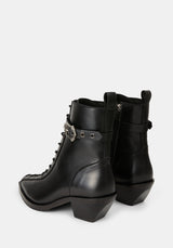 Spinelle Leather Cathedral Buckle Boot UK6