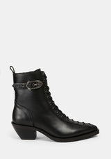 Spinelle Leather Cathedral Buckle Boots
