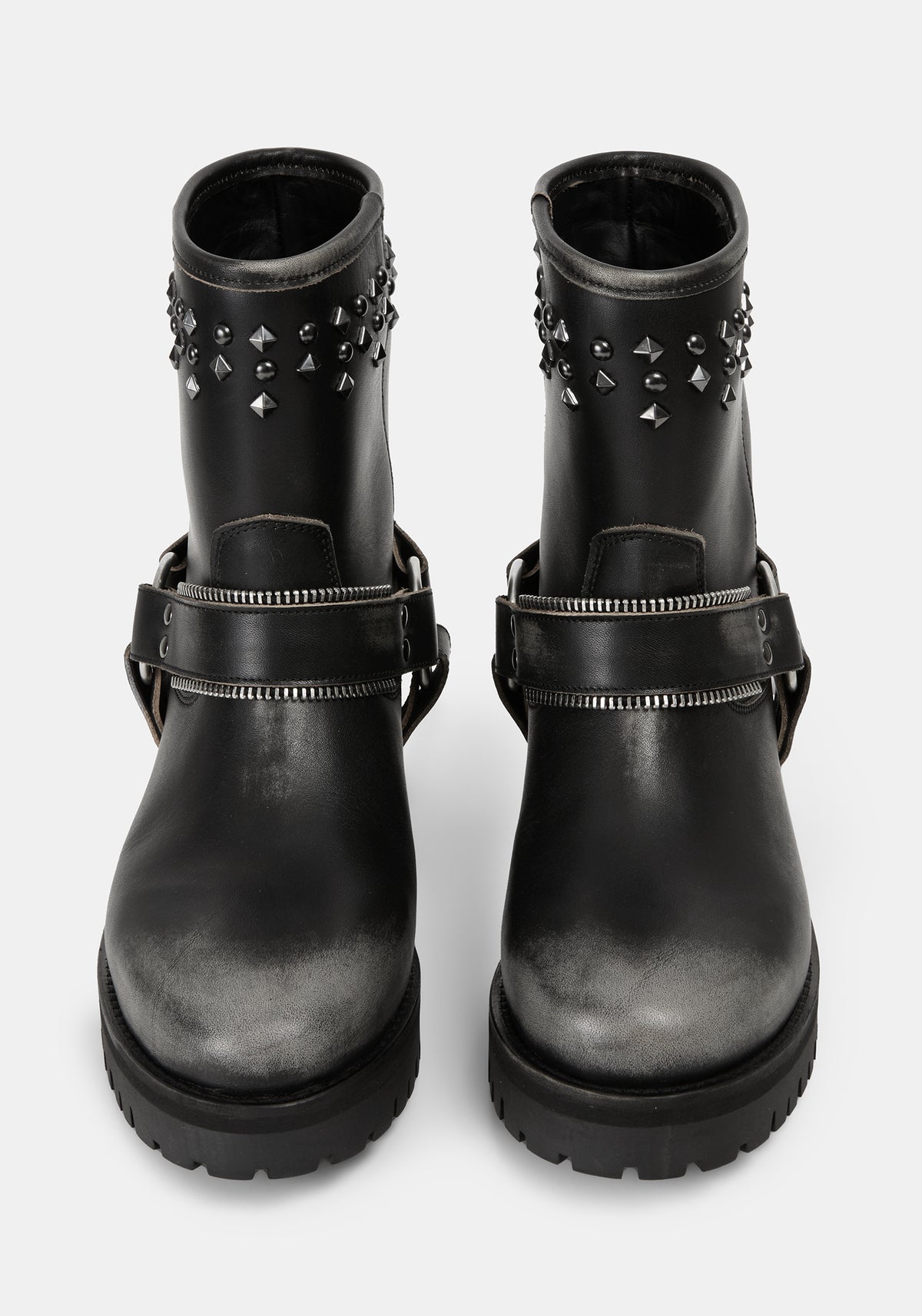 Devlin Leather Studded Biker Boot UK6