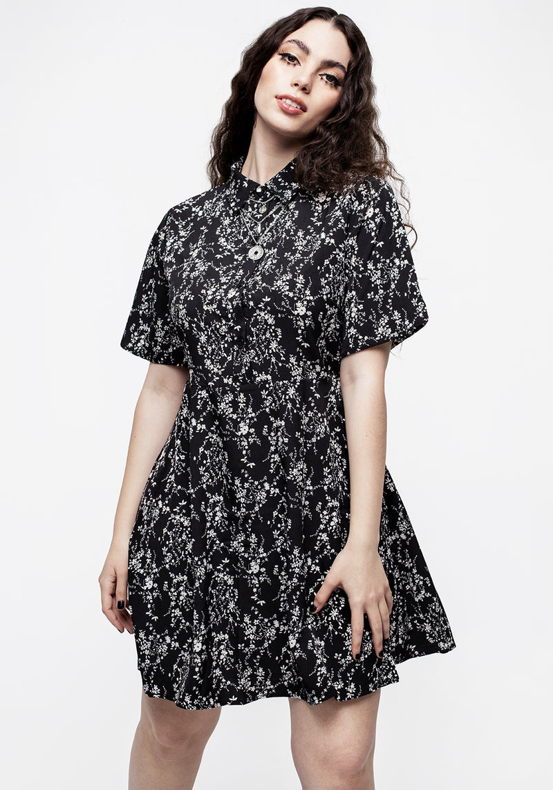 Naomi Floral Mini Shirt Dress