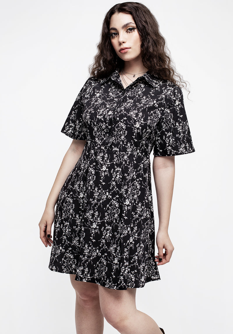 Naomi Floral Mini Shirt Dress