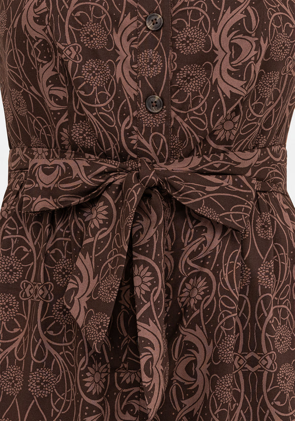 Fianna Wide Leg Jumpsuit - Brown