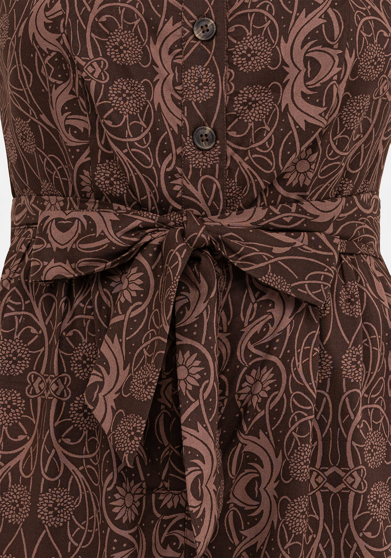 Fianna Wide Leg Jumpsuit - Brown