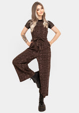 Fianna Wide Leg Jumpsuit - Brown