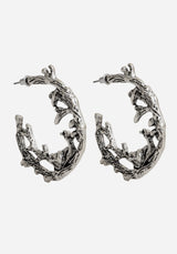 Zinnia Hoop Earrings - Silver