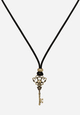 Genesta Skull Key Cord Necklace