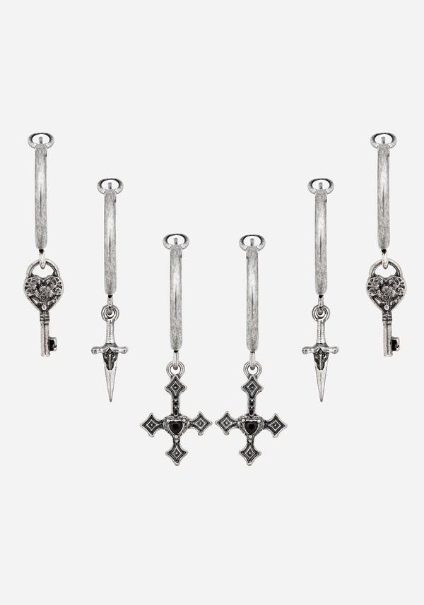 Eilir Twisted Vintage Charm Hoops Set