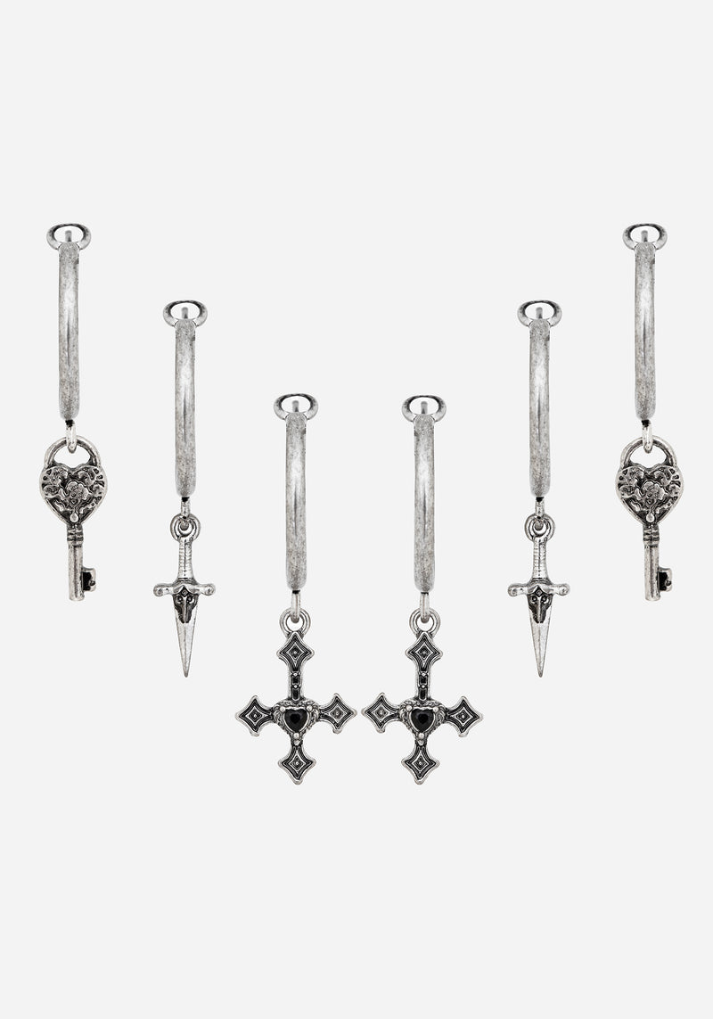 Eilir Twisted Vintage Charm Hoops Set