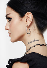 Bones Charm Hoop Earrings