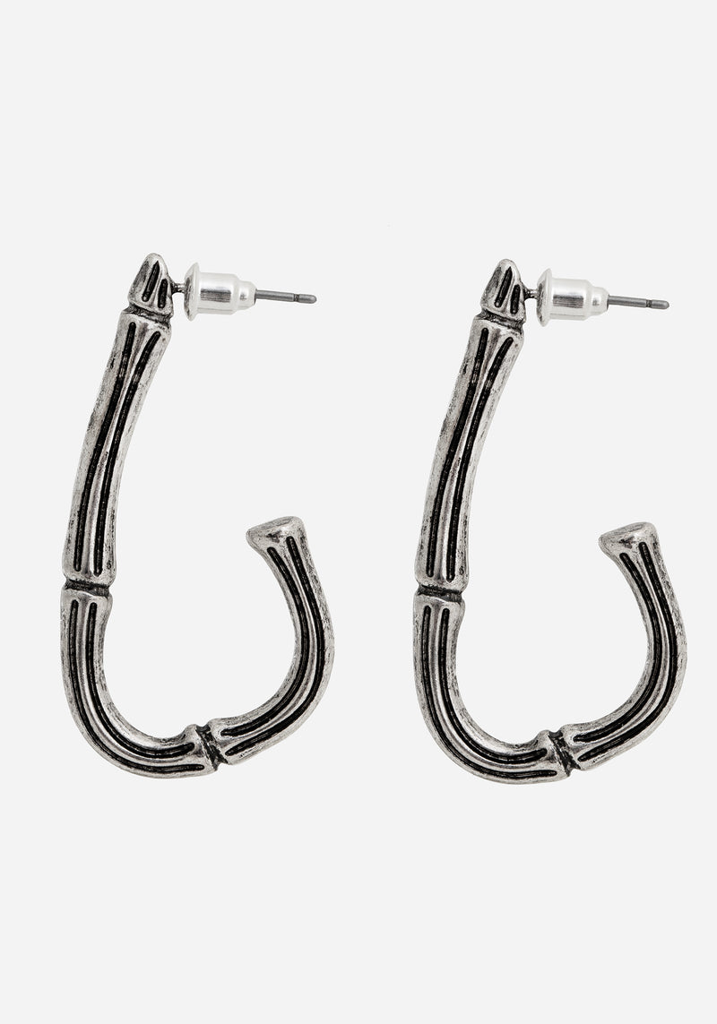 Bones Charm Hoop Earrings